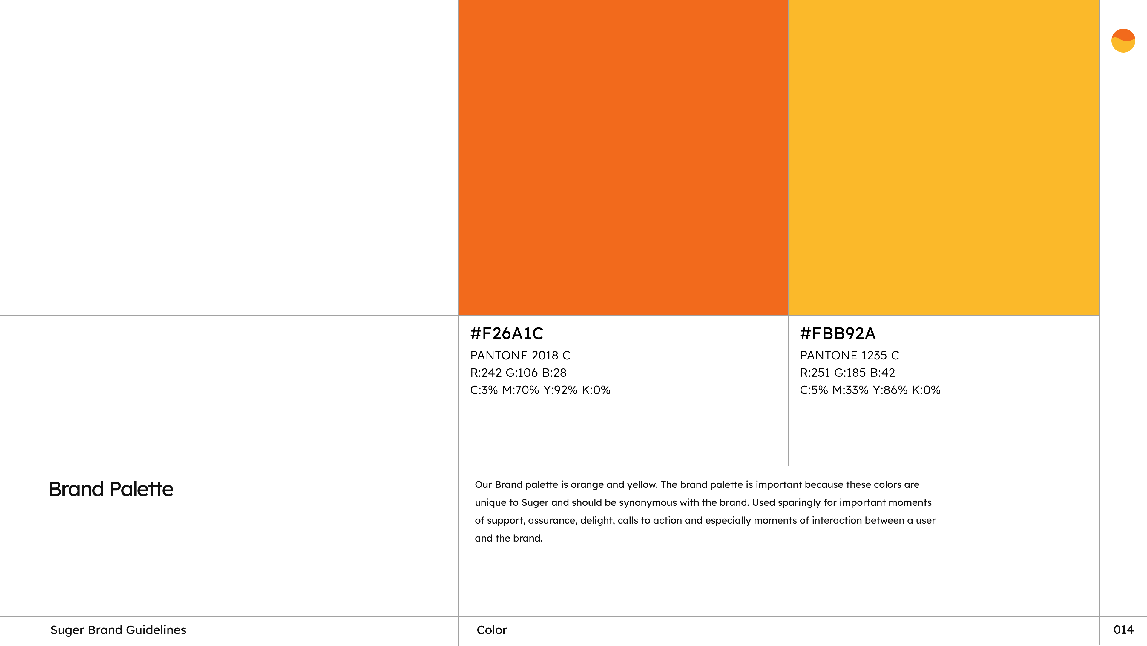 Suger brand palette guideline