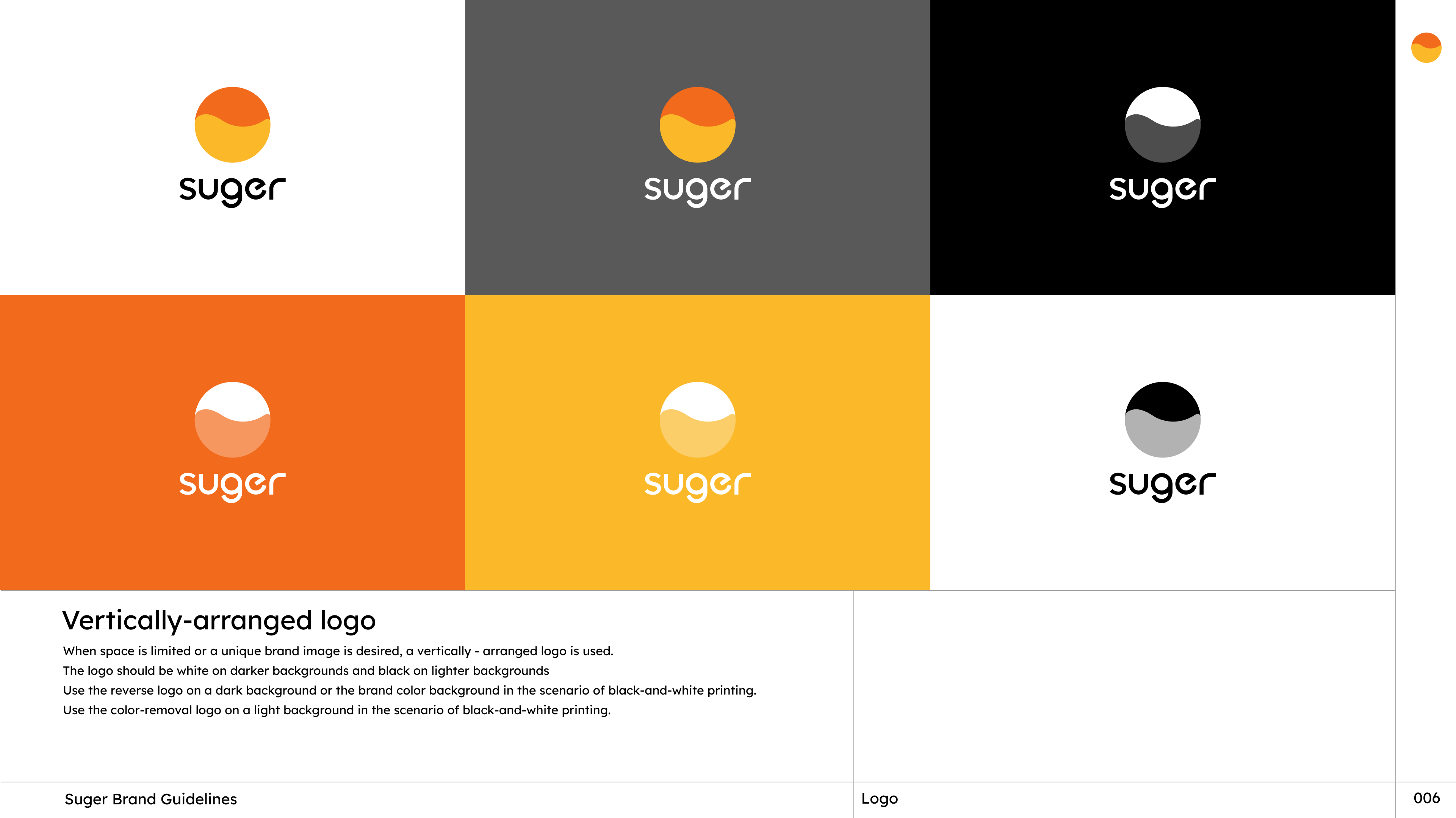 Suger vertically arranged logo variants